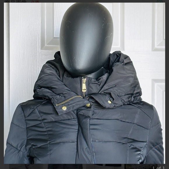 NWT Cole Haan Black Hooded Puffer Coat Black XS - Picture 13 of 16